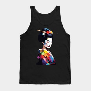 Japanese Geisha WPAP Pop Art Design Tank Top